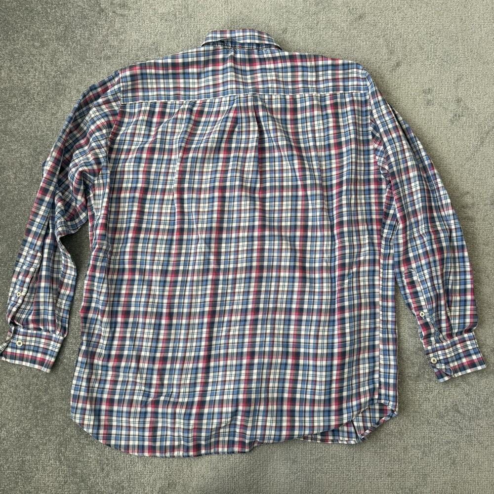 Peter Millar Shirt Mens XL Blue Pink Plaid Button Down Long Sleeve Casual Cotton - Picture 11 of 12